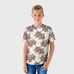 Футболка детская Цветы Розы На Светлом Фоне, цвет: 3D-принт — фото 2