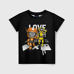 Детская футболка 3д роботы с подписью