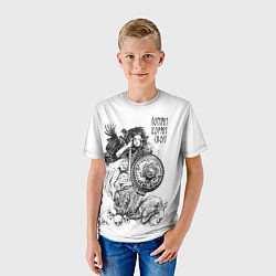 Футболка детская Помни корни свои - воительница, цвет: 3D-принт — фото 2