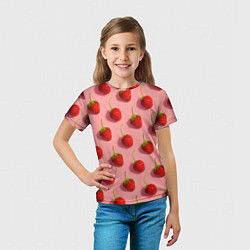 Футболка детская Strawberry Pattern, цвет: 3D-принт — фото 2