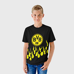 Футболка детская Borussia пламя, цвет: 3D-принт — фото 2