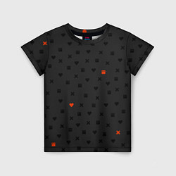 Футболка детская Love Death and Robots black pattern, цвет: 3D-принт