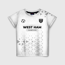Футболка детская West Ham Champions Униформа, цвет: 3D-принт