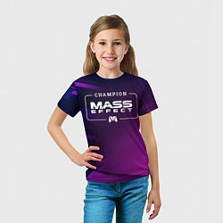 Футболка детская Mass Effect Gaming Champion: рамка с лого и джойст, цвет: 3D-принт — фото 2