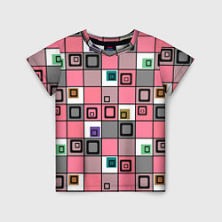 Детская футболка Розовый геометрический узор Geometric shapes