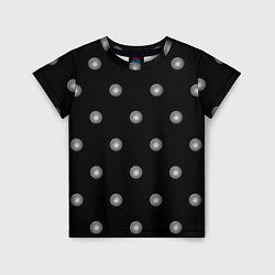 Детская футболка Серый горох 3д на черном фоне