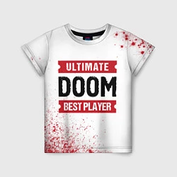 Футболка детская Doom: красные таблички Best Player и Ultimate, цвет: 3D-принт