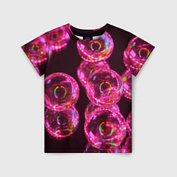 Детская футболка Неоновые сюрреалистичные пузыри - Розовый