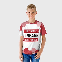 Футболка детская Lineage: красные таблички Best Player и Ultimate, цвет: 3D-принт — фото 2