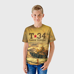 Футболка детская Танки Победы Т-34, цвет: 3D-принт — фото 2