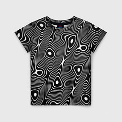 Детская футболка Чёрно-белая стилизованная поверхность воды Wave pa