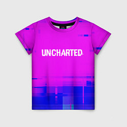 Футболка детская Uncharted Glitch Text Effect, цвет: 3D-принт