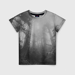 Детская футболка Темный мрачный лес деревья