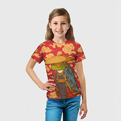 Футболка детская Старая самурайская лягуха, цвет: 3D-принт — фото 2