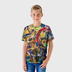 Футболка детская Смелые экспрессивные мазки краски, цвет: 3D-принт — фото 2