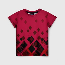 Детская футболка Геометрический узор в красно-черных тонах