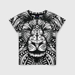 Детская футболка Черно белый Африканский Лев Black and White Lion