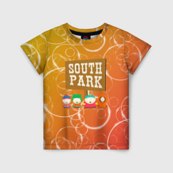 Детская футболка Южный Парк - на фоне кружков