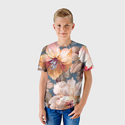 Футболка детская Рисунок цветов, цвет: 3D-принт — фото 2