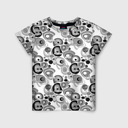 Детская футболка Black and white sport pattern