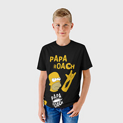 Футболка детская Papa Roach, Гомер Симпсон, цвет: 3D-принт — фото 2