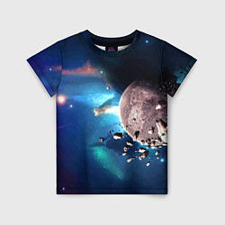 Детская футболка Космическое столкновение объектов