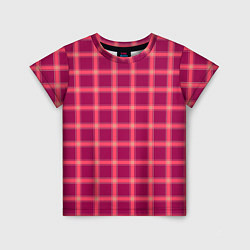Детская футболка Красный модный узор в крупную клетку