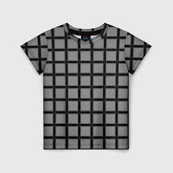 Детская футболка Темно-серый узор в крупную клетку