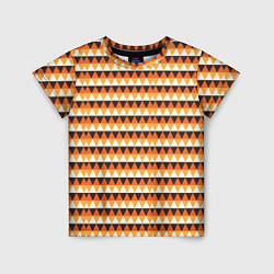 Детская футболка Треугольники на оранжевом фоне