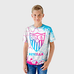 Футболка детская Sevilla FC Neon Gradient, цвет: 3D-принт — фото 2