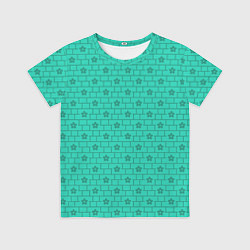 Футболка детская Зеленые кирпичики цветочки, цвет: 3D-принт