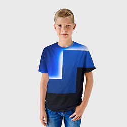 Футболка детская Абстрактные геометрические фигуры - Cиний, цвет: 3D-принт — фото 2