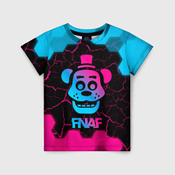 Футболка детская FNAF мишка - neon gradient, цвет: 3D-принт