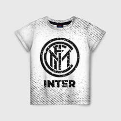 Детская футболка Inter с потертостями на светлом фоне