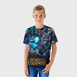 Футболка детская Коллаж LoL - Legue of Legends, цвет: 3D-принт — фото 2
