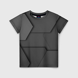 Детская футболка Черные геометрические фигуры в трехмерном простран
