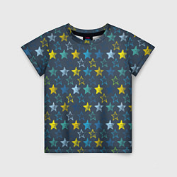 Детская футболка Парад звезд на синем фоне