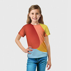 Футболка детская Абстрактные разноцветные листы, цвет: 3D-принт — фото 2