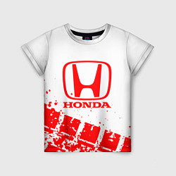 Детская футболка Honda - красный след шины