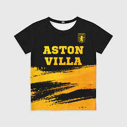 Футболка детская Aston Villa - gold gradient: символ сверху, цвет: 3D-принт