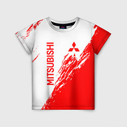 Детская футболка Mitsubishi - красная текстура