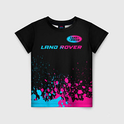 Футболка детская Land Rover - neon gradient: символ сверху, цвет: 3D-принт