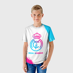 Футболка детская Real Madrid neon gradient style, цвет: 3D-принт — фото 2