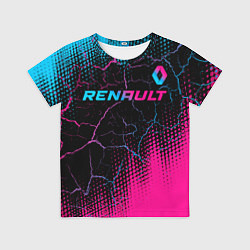 Футболка детская Renault - neon gradient: символ сверху, цвет: 3D-принт