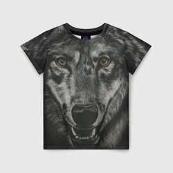 Детская футболка Крупная морда серого волка