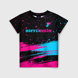 Футболка детская Hoffenheim - neon gradient: символ сверху, цвет: 3D-принт