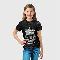 Футболка детская Liverpool с потертостями на темном фоне, цвет: 3D-принт — фото 2