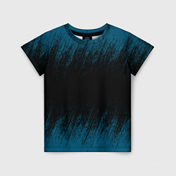 Детская футболка Синие штрихи на черном