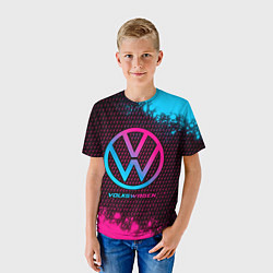 Футболка детская Volkswagen - neon gradient, цвет: 3D-принт — фото 2
