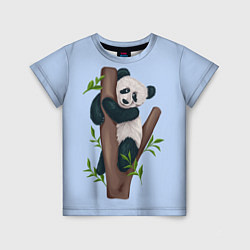 Футболка детская Забавная панда на дереве, цвет: 3D-принт
